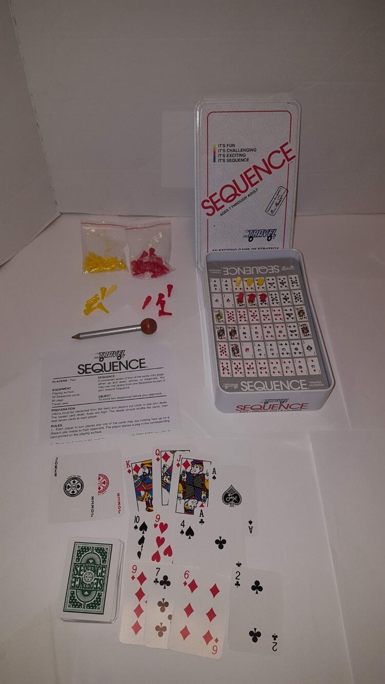 Sequence Travel Edition -An Exciting Game Of Strategy 1994 Jax Ages 7 + Complete